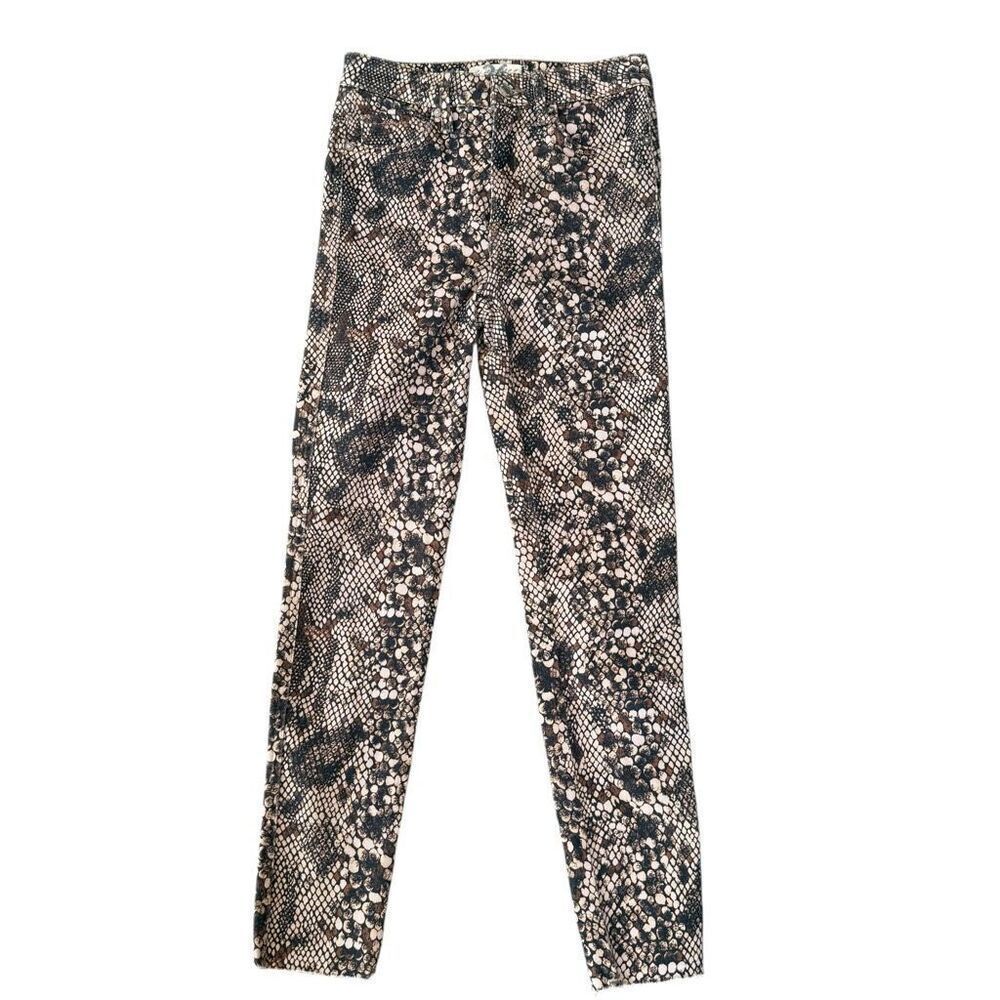Free People We The Free Raw High Rise Snake Print Skinny Jeans Womens Size 26
